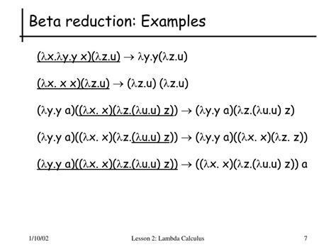 beta reduction|Lambda Calculus Reduction steps .